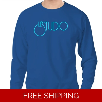 Le Studio Pullover Sweatshirt Aqua Blue Logo